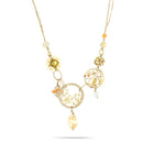 Gold-Tone Metal Mix Charms Tassel Necklace