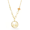 Gold-Tone Metal Flower Pendant Necklace