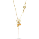 Gold-Tone Metal Mix Charms Tassel Necklace