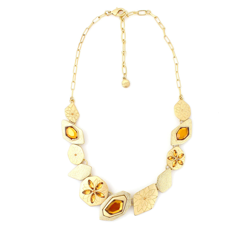 Gold-Tone Metal Citrine Crystal Necklace