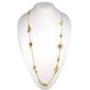 Gold-Tone Metal And Yellow Crystal  Adjustable Lobster Closure Necklaces