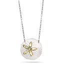 Silver-Tone Metal Lime Crystal Necklace