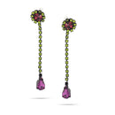 Amethyst Peridotite Crystal Earrings
