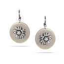 Mix Tone Metal White Crystal Earrings
