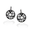 Rhodium-Black-Tone Metal White Crystal Earrings