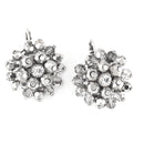 Silver-Tone Metal Crystal Earrings