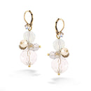 Gold-Tone Metal Light Blue Crystal Earrings