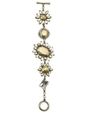 A Delicate But Classic Style Bracelet Featuring Burnished Gold Jewel Encrusted And Diamante Detailing