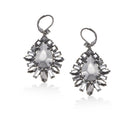 Silver-Tone Metal Faceted Teardrop Crystal Earrings