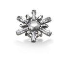 Silver-Tone Metal Faceted Crystal Adjustable Size 5 To 7 Rings