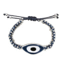 Silver-Tone Metal Evil Eye Adjustable Bracelets