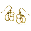 Gold-Tone Metal Religious Charm Drop Earrings