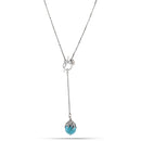 Silver-Tone Chain Turquoise Necklace