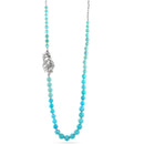 Silver-Tone Metal Turquoise Beads Necklace