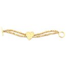 Gold-Tone Metal Heart Wrap Around Bracelets