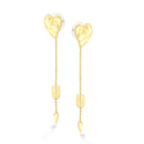 Gold-Tone Metal Heart Tassel Earrings