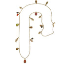 Gold-Tone Metal Multi Color Beads Charm Necklace