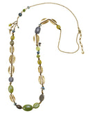 Gold-Tone Metal Mix Crystal Stone Necklace