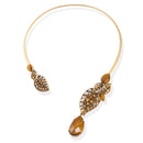 Gold-Tone Metal Tiger Eye Chocker Necklace