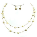 Brushed Metal Bubble Illusion Necklace And Earrings Set