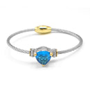 TWO TONE AQUA BLUE CRYSTAL CLASSIC CABLE BRACELET