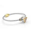 TWO TONE LIGHT TOPAZ CRYSTAL CLASSIC CABLE BRACELET