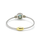 TWO TONE AQUA BLUE CRYSTAL CLASSIC CABLE BRACELET