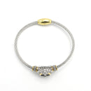 TWO TONE BLACK CRYSTAL CLASSIC CABLE BRACELET