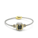 TWO TONE BLACK CRYSTAL CLASSIC CABLE BRACELET