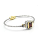 TWO TONE RED CRYSTAL CLASSIC CABLE BRACELET