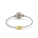 TWO TONE RED CRYSTAL CLASSIC CABLE BRACELET