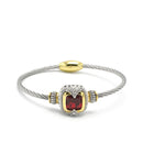 TWO TONE RED CRYSTAL CLASSIC CABLE BRACELET