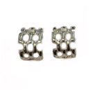 Silver Polished Wide Panther Earrings