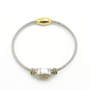 TWO TONE CHAMPAGNE CRYSTAL CLASSIC CABLE BRACELET
