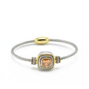 TWO TONE CHAMPAGNE CRYSTAL CLASSIC CABLE BRACELET