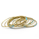 GOLD AND TURQUOISE 8PCS BANGLE SET