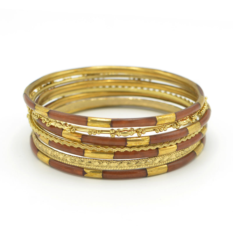 GOLD BROWN 7 PCS BANGLE SET