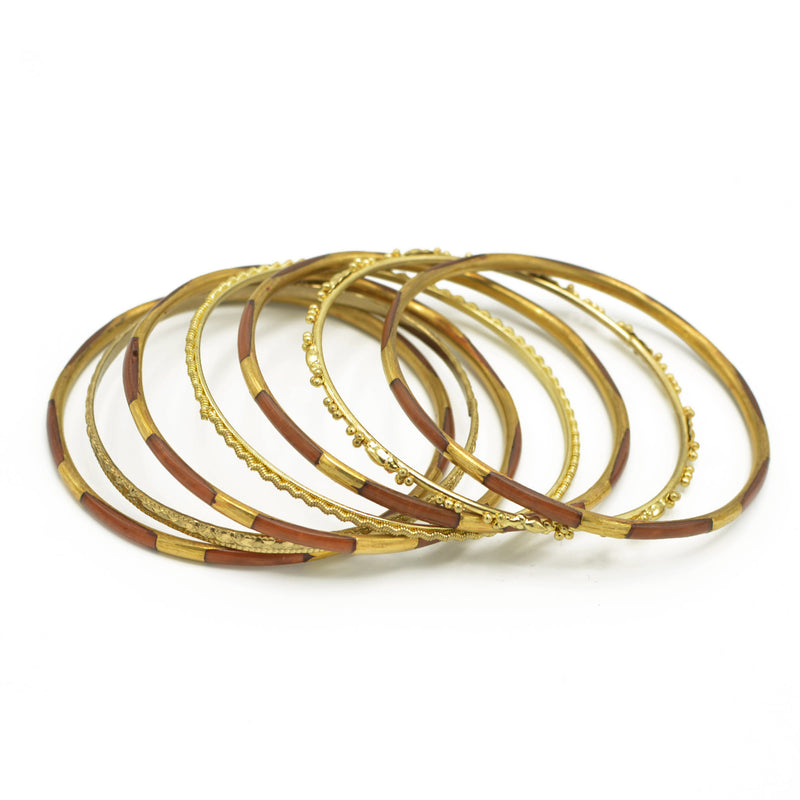 GOLD BROWN 7 PCS BANGLE SET