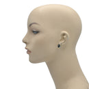 TWO TONE BLACK CRYSTAL CLASSIC STUD EARRINGS