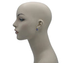 TWO TONE AMETHYST CRYSTAL CLASSIC STUD EARRINGS