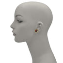 GOLD RED CRYSTAL AND RHINESTONES STUD EARRINGS