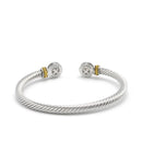 TWO TONE CLEAR CRYSTAL CLASSIC CABLE BRACELET