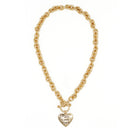 Gold Heart Pendant Chain Necklace