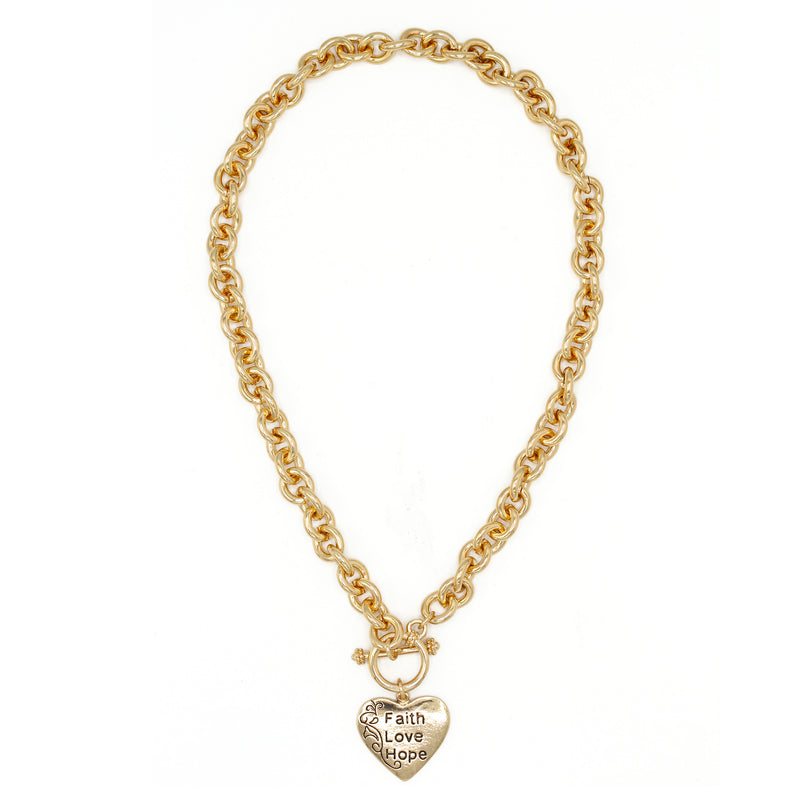 GOLD HEART PENDNT CHAIN NECKLACE