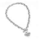 Silver Heart Pendant Chain Necklace
