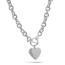 Silver Heart Pendant Chain Necklace