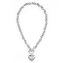 Silver Heart Pendant Chain Necklace
