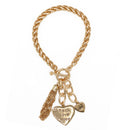 Gold Tassel and Heart Charm Bracelet