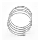 SILVER CRYSTAL COIL MEMORY WIRE BRACELET