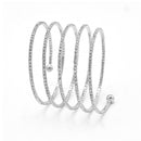 SILVER CRYSTAL COIL MEMORY WIRE BRACELET